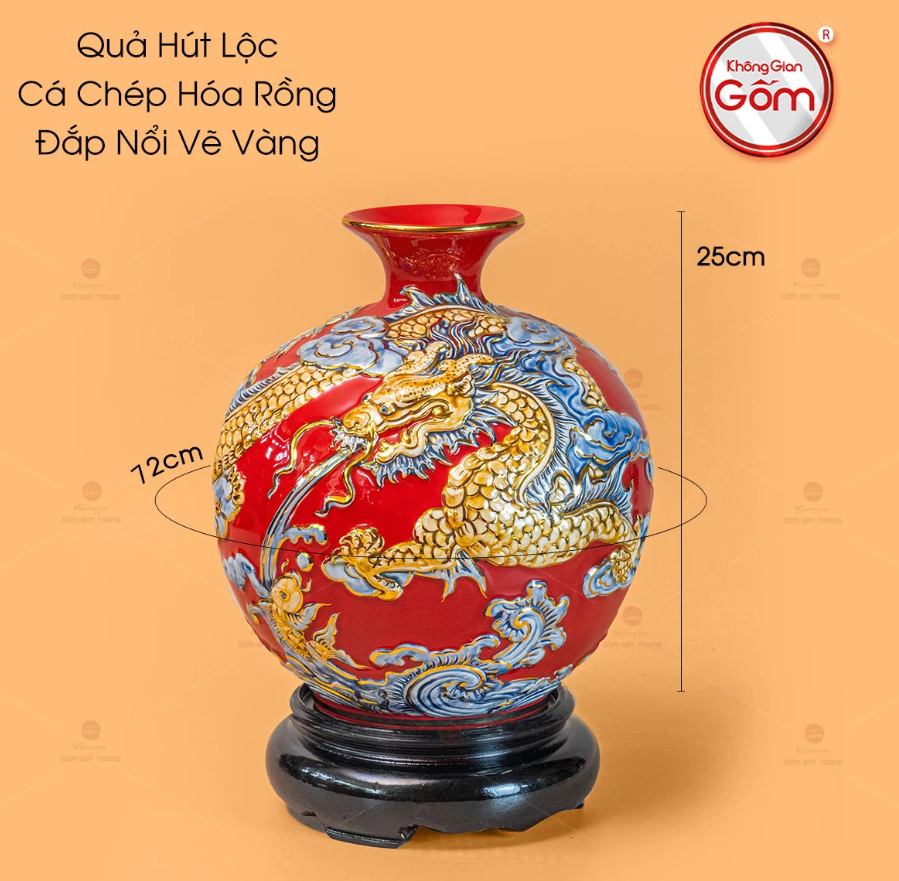 Về họa tiết và hình ảnh trên sản phẩm BÌNH HÚT TÀI LỘC CÁ RỒNG